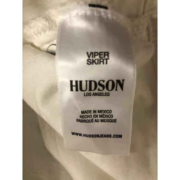 Hudson The Viper Jean Skirt Denim High Rise Raw Hem Mini Spring White NWT 31 - Picture 12 of 13